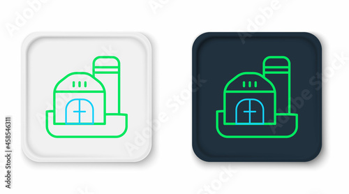 Line Farm house icon isolated on white background. Colorful outline concept. Vector