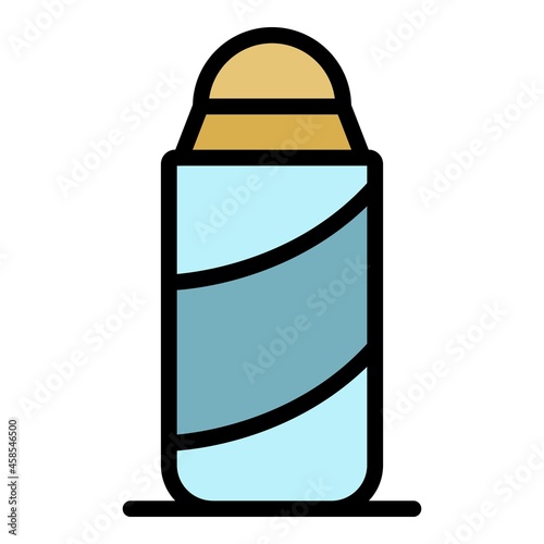 Mint deodorant roll icon. Outline mint deodorant roll vector icon color flat isolated