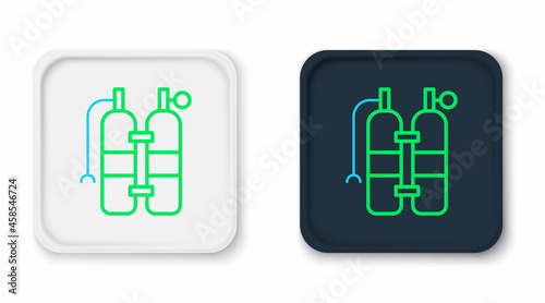 Line Aqualung icon isolated on white background. Oxygen tank for diver. Diving equipment. Extreme sport. Sport equipment. Colorful outline concept. Vector