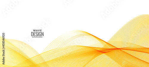 Abstract smooth stylish yellow and orange wave banner background