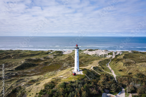 Lyngvig Fyr Lighthouse on the Dunes of Northern Denmark