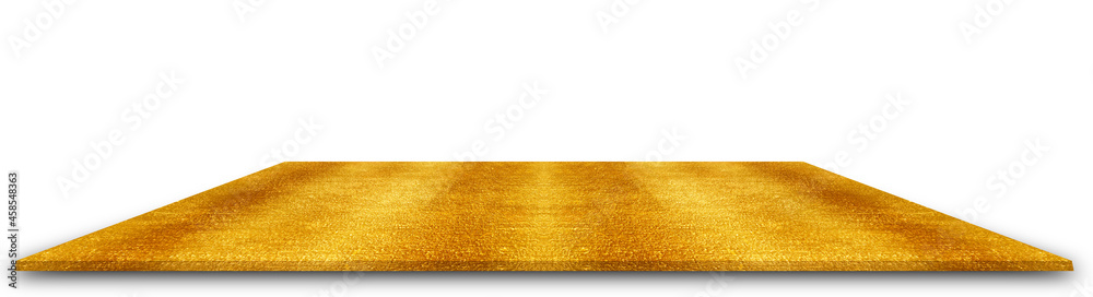 Fototapeta premium Golden metal plate isolated on white background