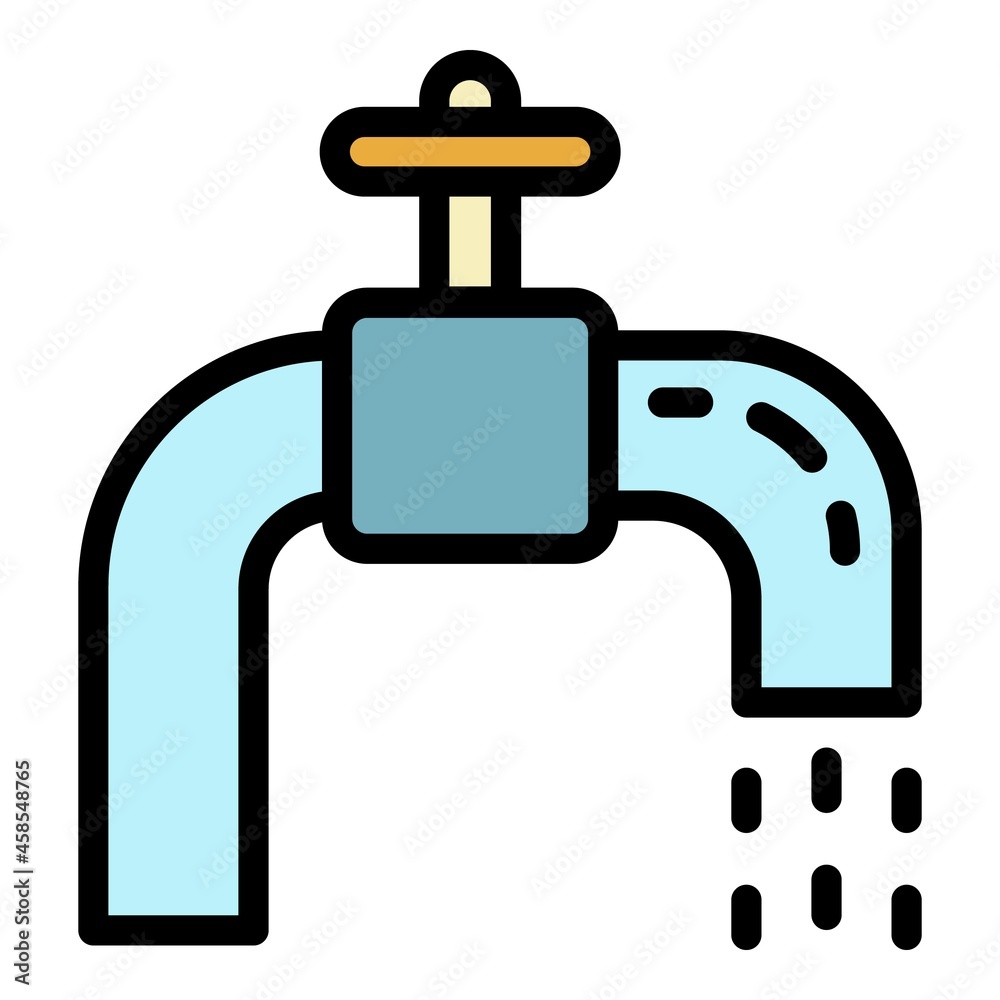 Retro faucet icon. Outline retro faucet vector icon color flat isolated Retro faucet icon. Outline retro faucet vector icon color flat isolated