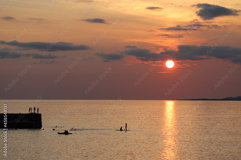 sunset over the sea