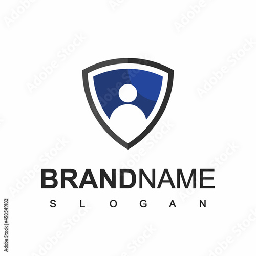 Free Download Security Logo Design Template, People And Shield Symbol - GFXLoad