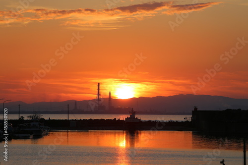 sunset at japan sea