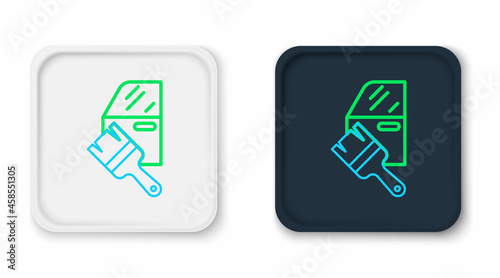 Line Car painting icon isolated on white background. Car body repair process. Colorful outline concept. Vector