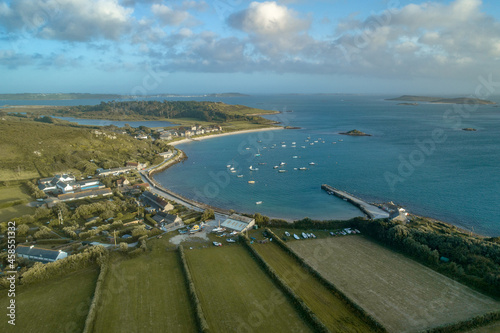 Aerial View Over the Scilly Isles Archipelago UK photo