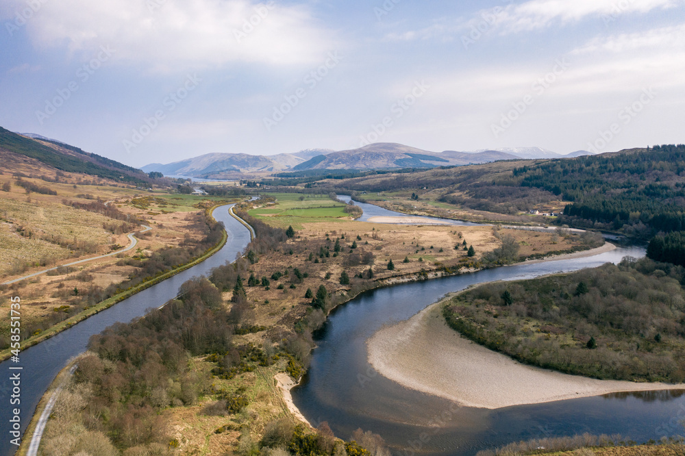 Winding Rivers in Beautiful Scottish Landscape