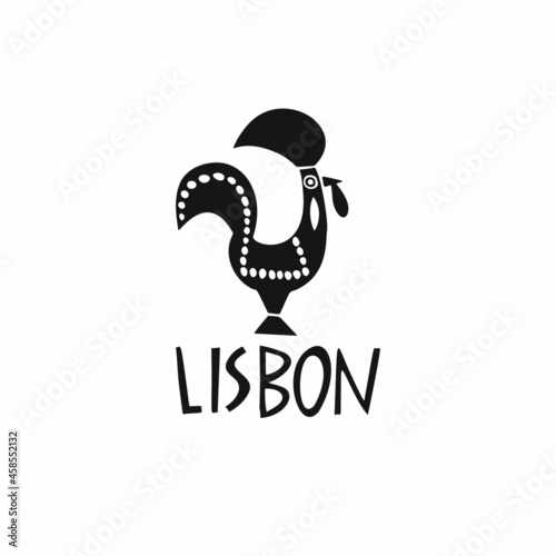 Vector hand drawn symbol of Portugal. Travel illustration of Portuguese Republic. Hand drawn lettering illustration. Portuguese landmark logo photo