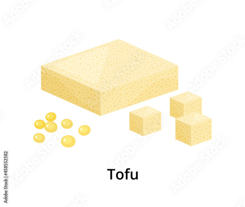 Cartoon soy tofu.