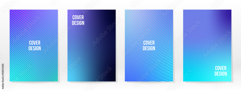 Minimal Poster. Pastel Soft. Blue Gradient Set.