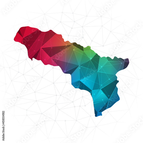 Abkhazia Map - Abstract polygon vector illustration low poly colorful style gradient graphic on white background
