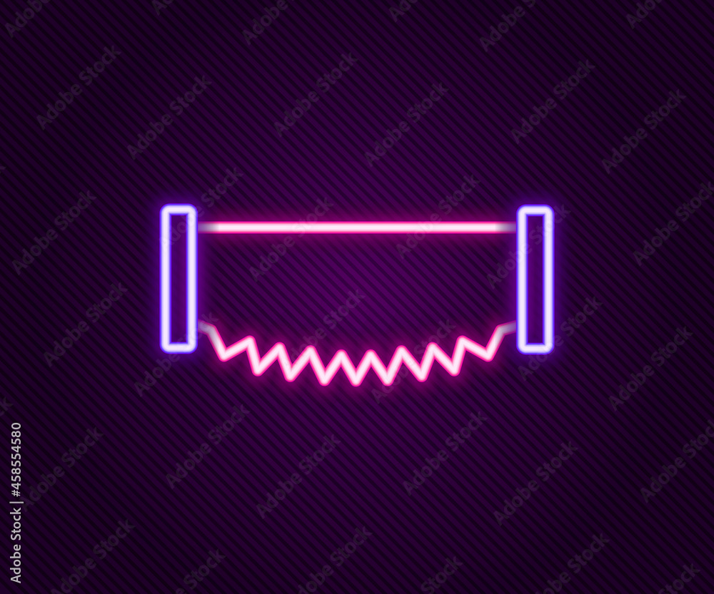 Glowing neon line Wooden beam icon isolated on black background. Lumber beam plank. Colorful outline concept. Vector