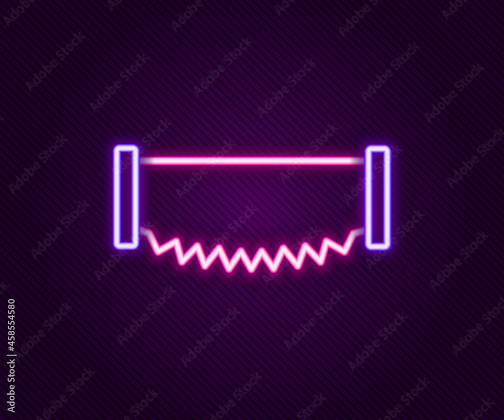 Glowing neon line Wooden beam icon isolated on black background. Lumber beam plank. Colorful outline concept. Vector Glowing neon line Wooden beam icon isolated on black background. Lumber beam plank. Colorful outline concept. Vector
