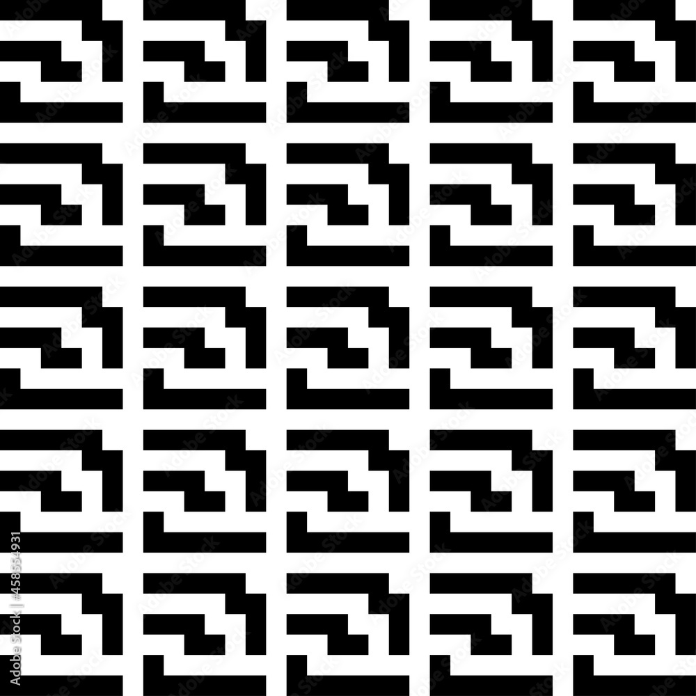 set of black and white maze