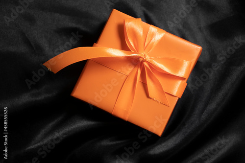 gift box on silk background