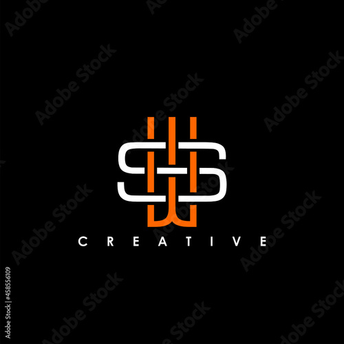 SW, WS Letter Initial Logo Design Template Vector Illustration
