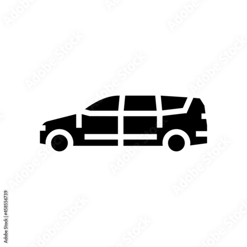 van minivan car glyph icon vector. van minivan car sign. isolated contour symbol black illustration