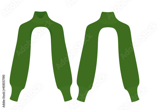 Woman green top. vector illustration