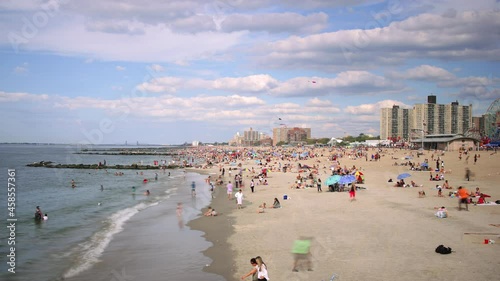 coney island beach 4k timelapse from brooklyn new york photo