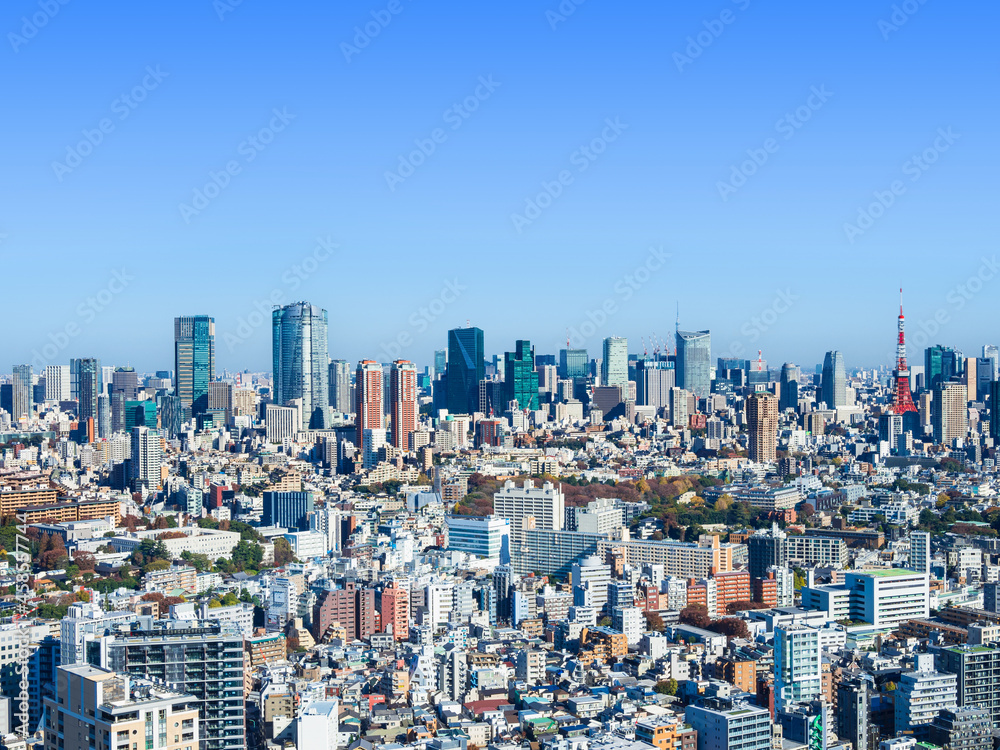 東京　青空と都市風景