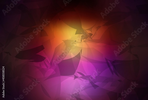 Dark Pink, Yellow vector pattern with random polygonals.