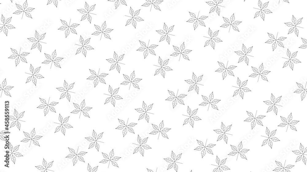 Chestnut tree leaves black thin line icons on a white background. Seamless loop motion graphic pattern with animated leaves in geometric grid Chestnut tree leaves black thin line icons on a white background. Seamless loop motion graphic pattern with animated leaves in geometric grid