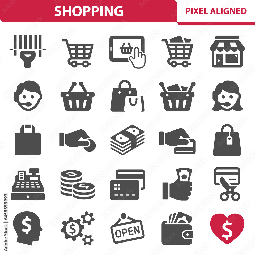 Shopping, Retail, Commerce, Online Shopping, E-commerce Icons Shopping, Retail, Commerce, Online Shopping, E-commerce Icons