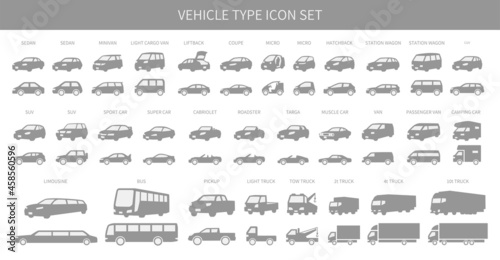 Various vehicle icon sets