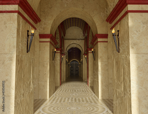 3D Rendering Colosseum Hallway photo