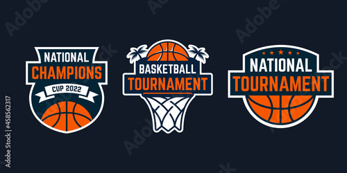 Set of basketball logo sport emblem badge patch inspiration