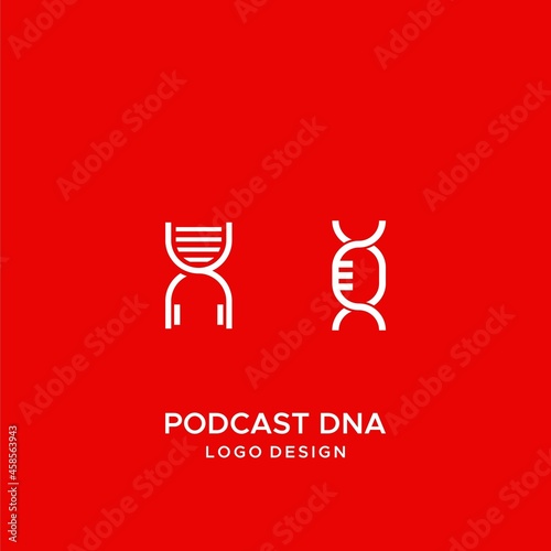 Clean logo about DNA and podcast icons.
EPS 10, Vector.