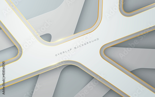 Modern overlap layer white background multi dimension