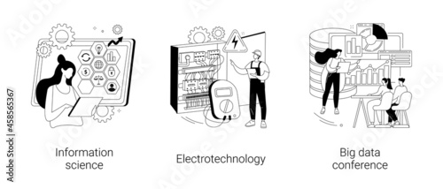 Scientific research abstract concept vector illustrations.