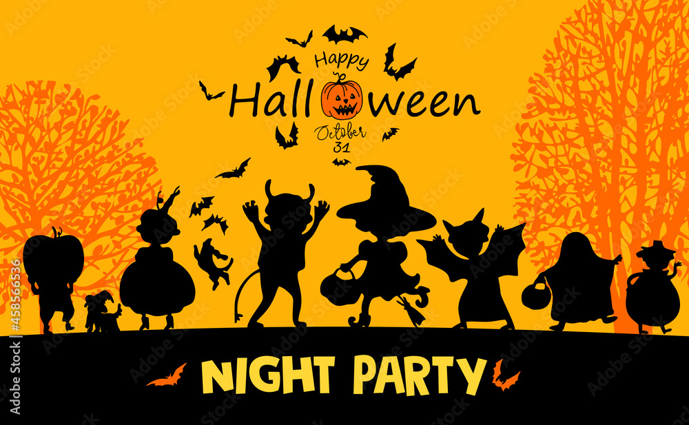Halloween Party. An invitation card to a Halloween party. Halloween Party. An invitation card to a Halloween party.