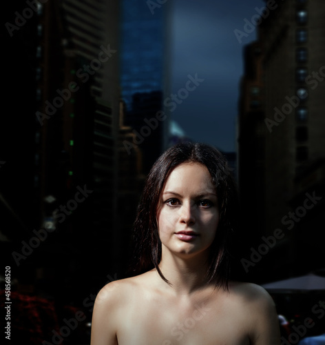 Dark metropolis dreams. Alone in a street