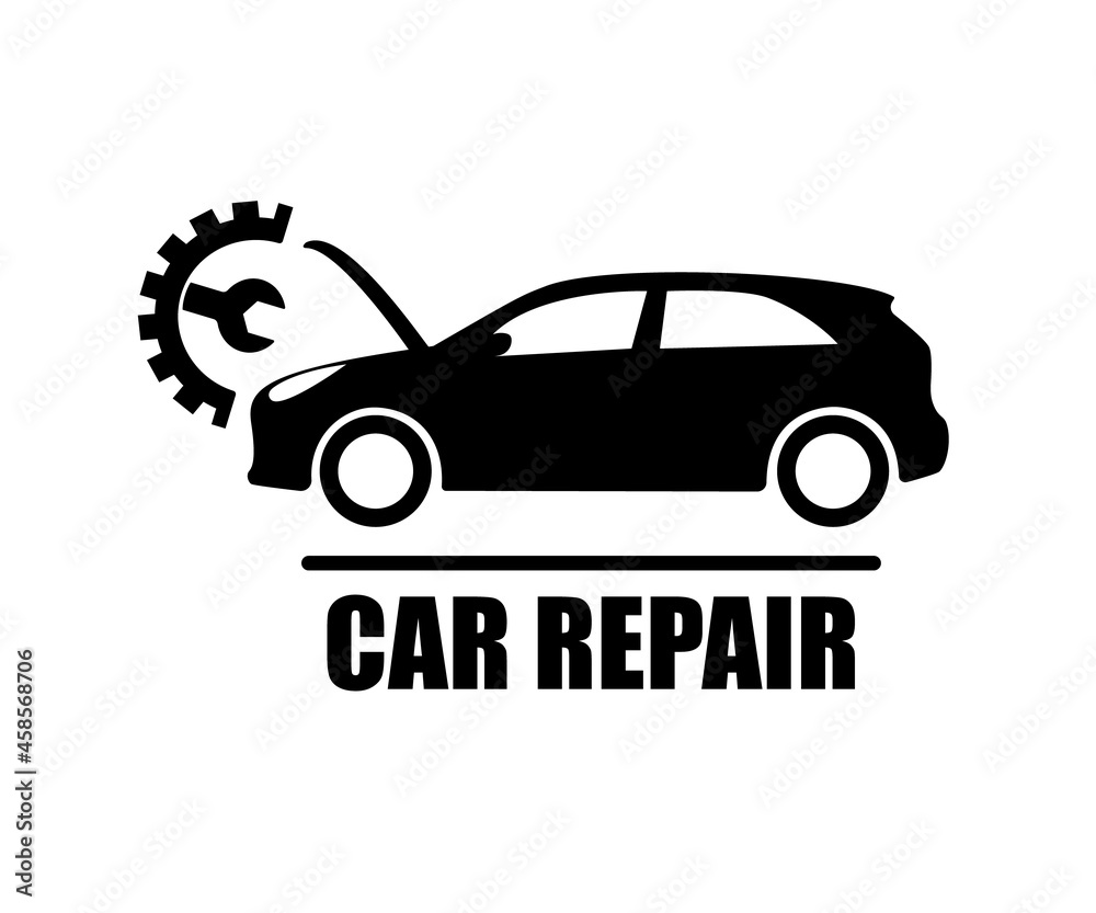 Car repair icon. Vector logo design. 