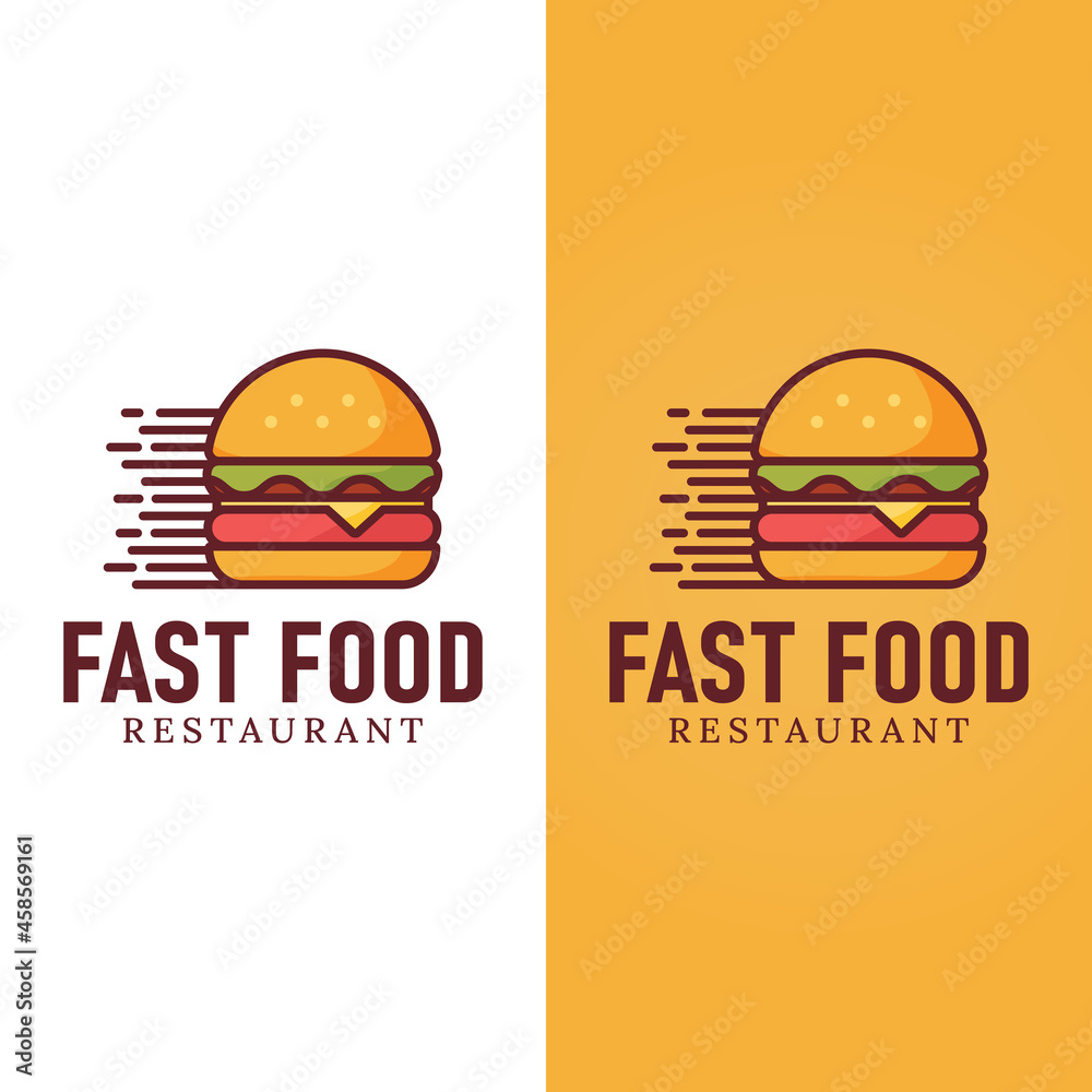 Modern Burger Hamburger Fast Food Logo Design Template. Suitable for Burger Cheeseburger Hamburger Fastfood Sandwich Restaurant Cafe Shop Bistro Business Company Brand in Flat Colored Logo Design. Modern Burger Hamburger Fast Food Logo Design Template. Suitable for Burger Cheeseburger Hamburger Fastfood Sandwich Restaurant Cafe Shop Bistro Business Company Brand in Flat Colored Logo Design.