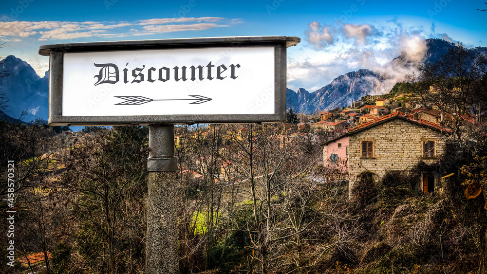 Fototapeta premium Street Sign to Discounter