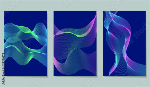 Cover design set. Abstract background with lines.Vector image for notebook, flyer template, posters, invitation cards