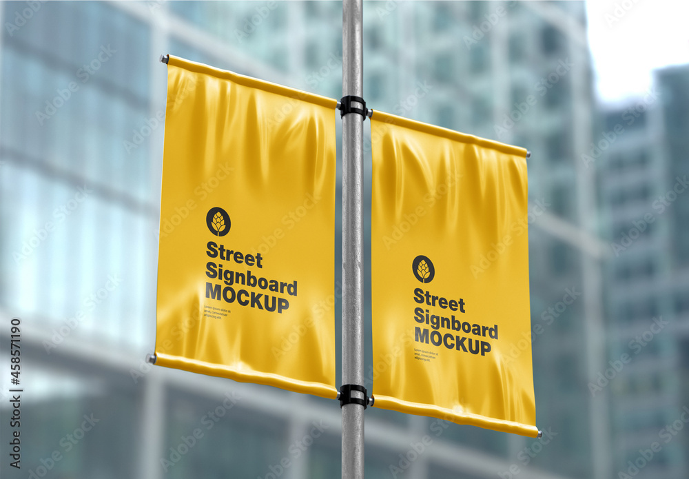 Street Banners Mockup Stock Template | Adobe Stock