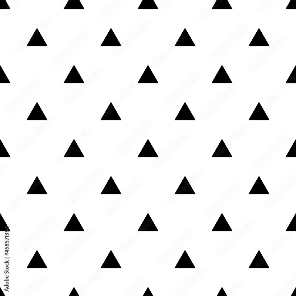 Tile vector pattern with black triangles on white background Tile vector pattern with black triangles on white background
