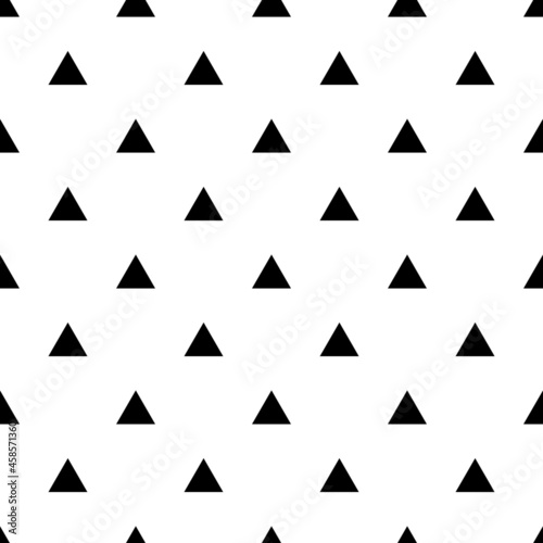 Tile vector pattern with black triangles on white background