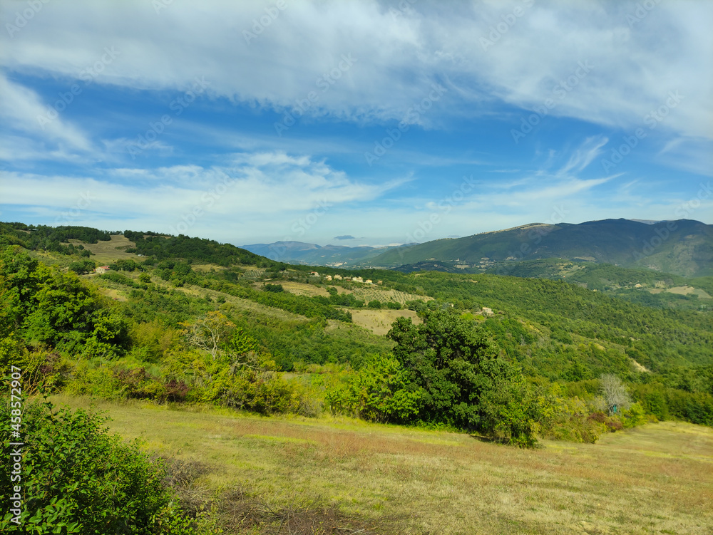 Panoramic view of Cupacci little village near Foligno in Umbria Panoramic view of Cupacci little village near Foligno in Umbria
