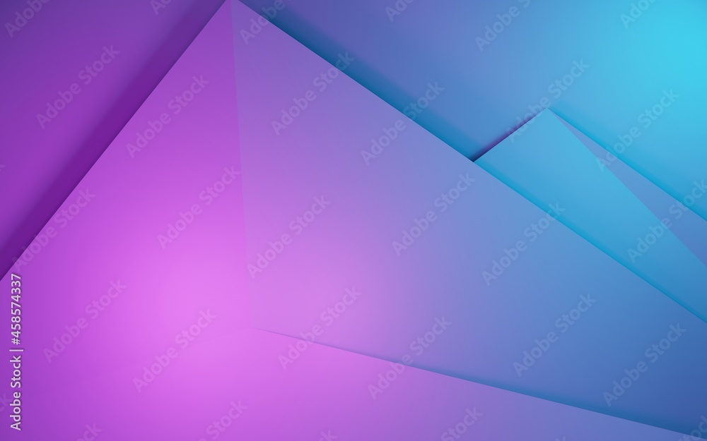 3d rendering of purple and blue abstract geometric background. Cyberpunk concept. Scene for advertising, technology, showcase, banner, cosmetic, fashion, business. Sci-Fi Illustration. Product display 3d rendering of purple and blue abstract geometric background. Cyberpunk concept. Scene for advertising, technology, showcase, banner, cosmetic, fashion, business. Sci-Fi Illustration. Product display