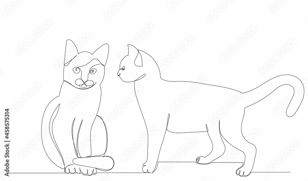 one continuous line drawing of a cat, sketch one continuous line drawing of a cat, sketch