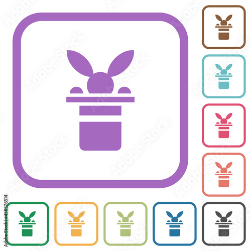 Magic hat with bunny head simple icons