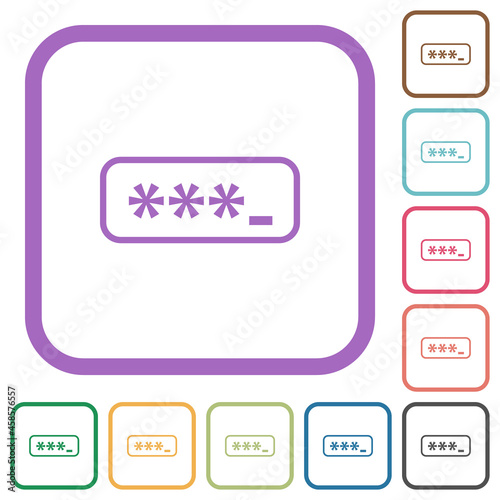 PIN code outline simple icons