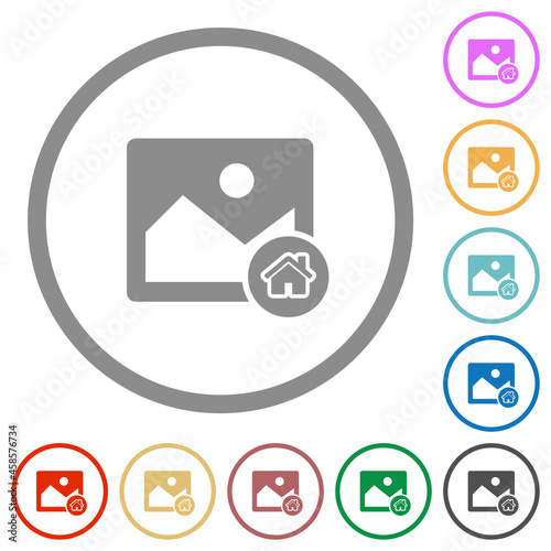 Image home flat icons with outlines photo